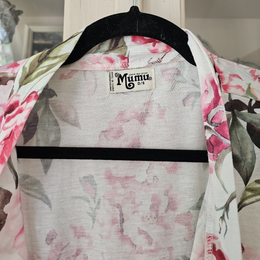Show me your mumu Brie Robe Garden of blooms one size wrap floral pink bridal - Picture 6 of 9